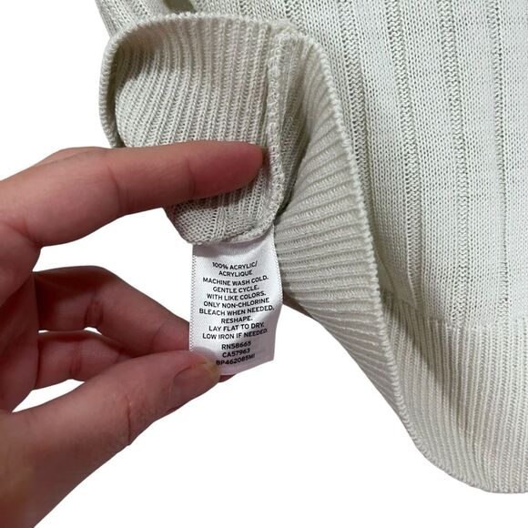 BP Reagan Rib Crop Grey Heather Lightweight Knit Sweater Basic Preppy XS - Picture 9 of 9